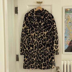 New Without Tags 7 For All Mankind Animal Print Faux Fur Coat